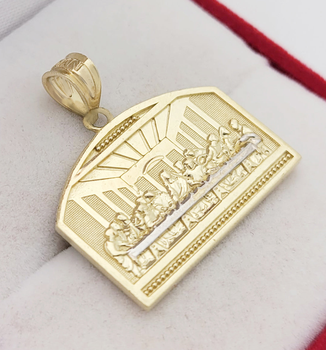 10K Yellow Gold Last Supper Pendant Last Supper Medal 3.4 g