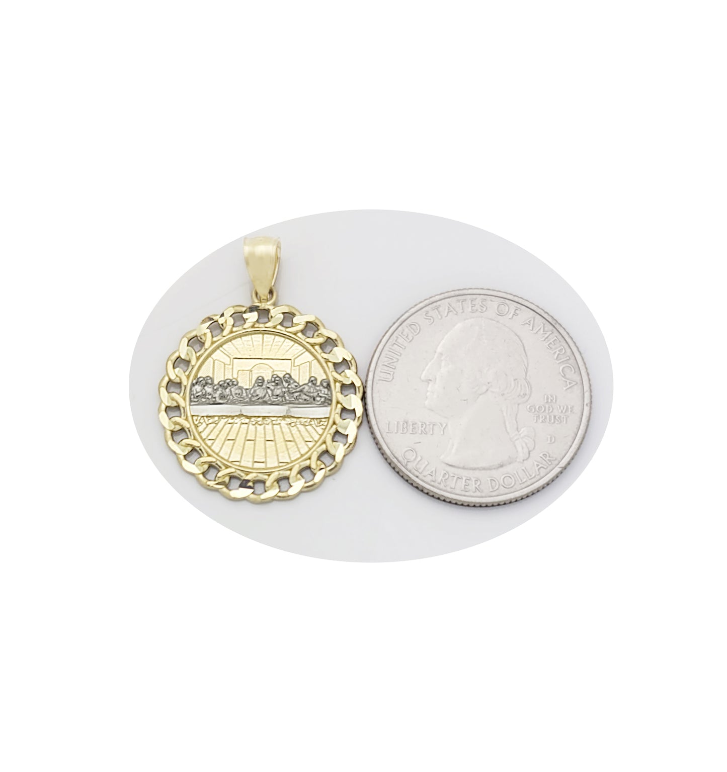 10K Yellow Gold Last Supper Pendant Last Supper Medal