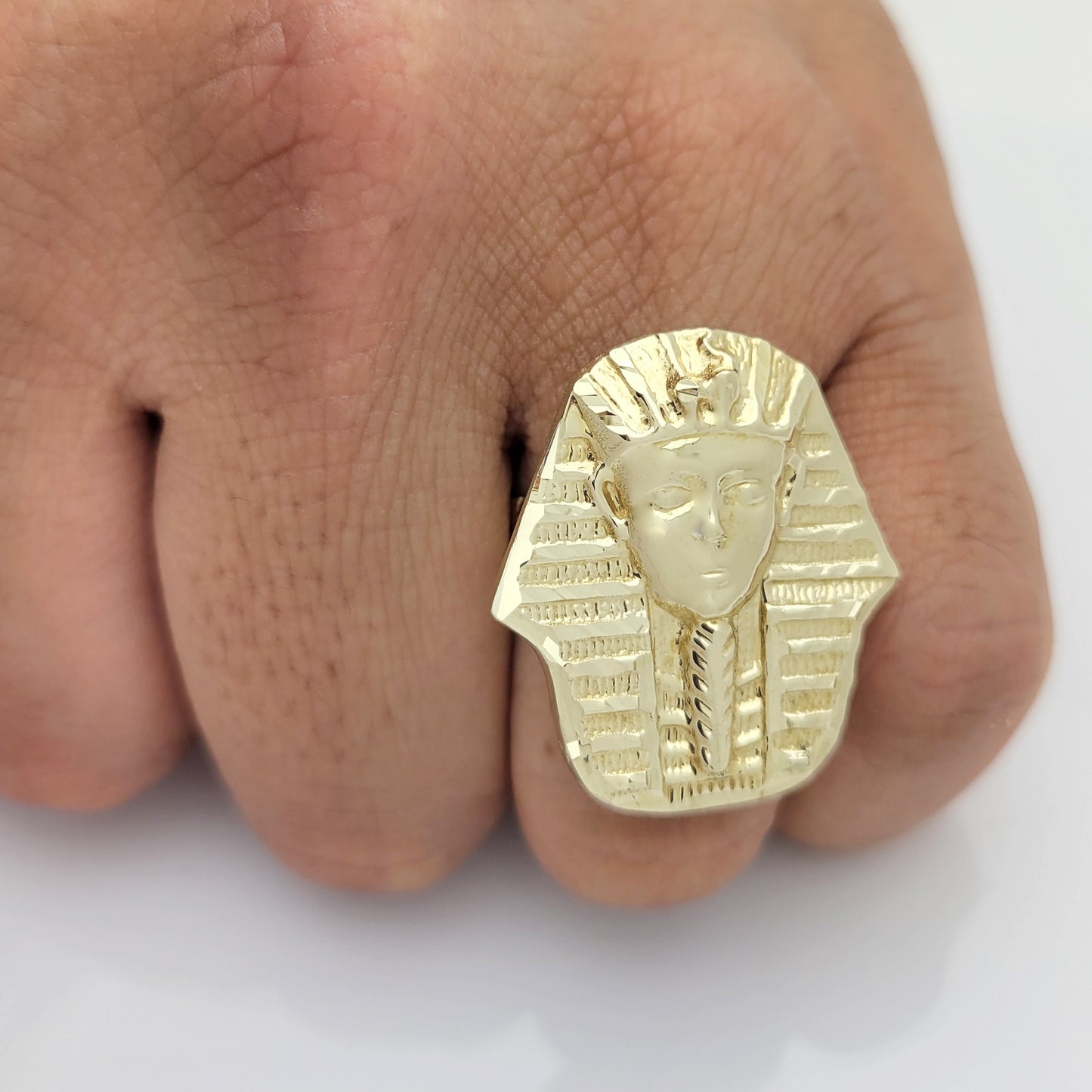 10K Yellow Gold Men's Pharaoh Ring Egyption Ring