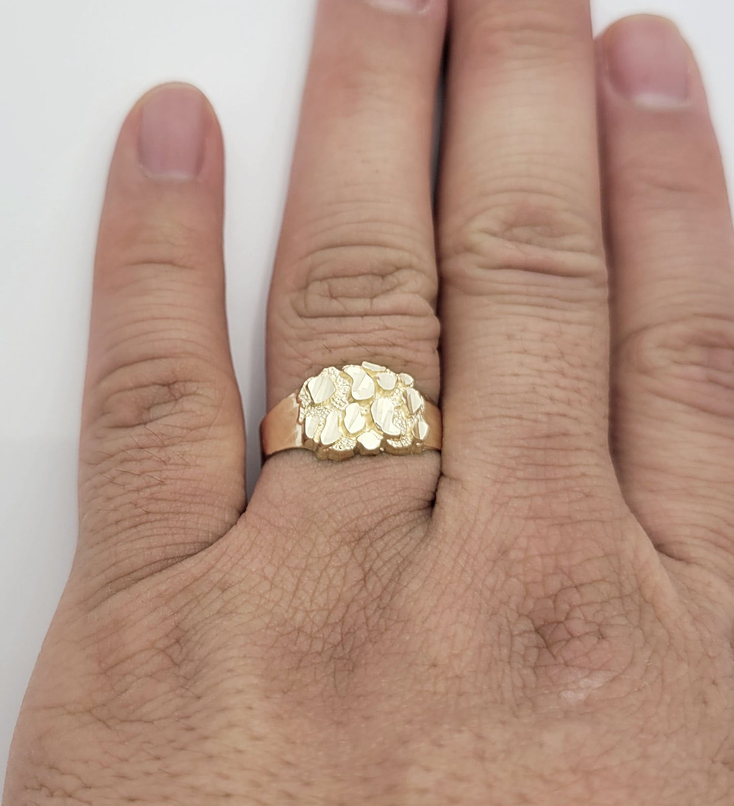 10k Gold Solid Nugget Ring Men's Gold Ring 2.5 g