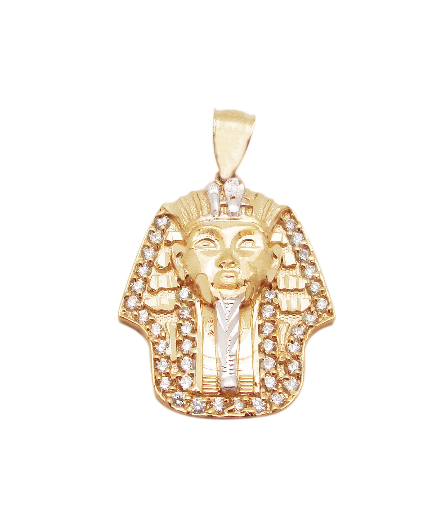 10k Yellow Gold Egyptian Pharaoh Pendant Gold Pharaoh Head Charm