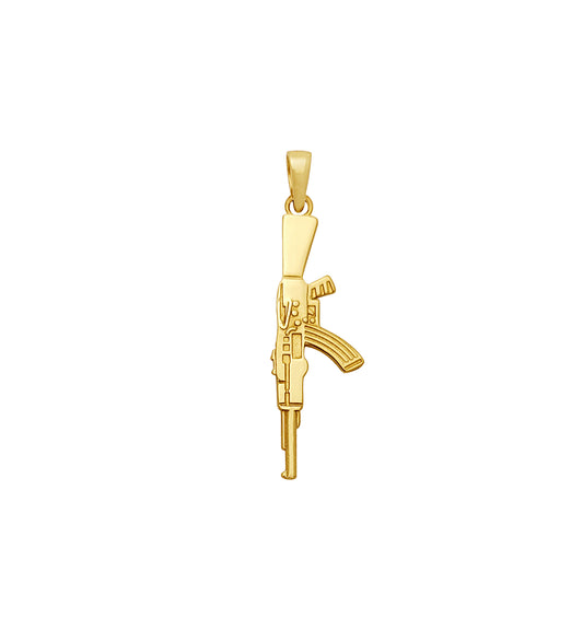 10K Solid Gold AK Rifle Pendant Charm