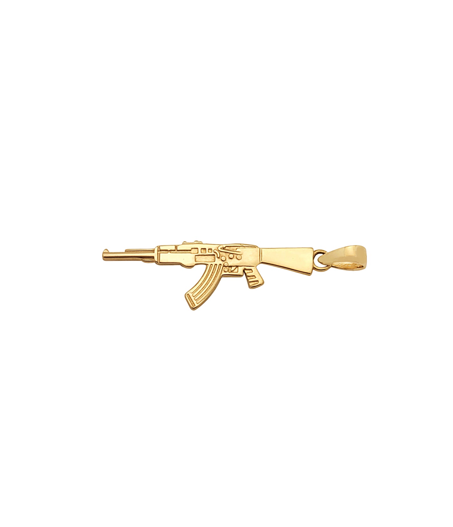 10K Solid Gold AK Rifle Pendant Charm
