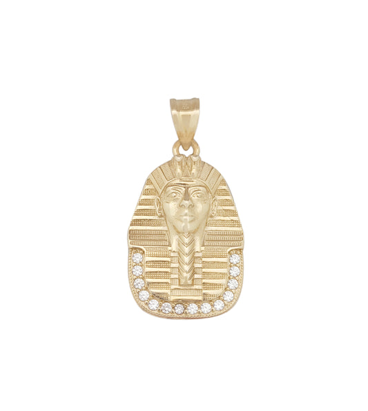 10k Yellow Gold Egyptian Pharaoh Pendant Gold Pharaoh King Tut Head Charm For Necklace Solid Gold