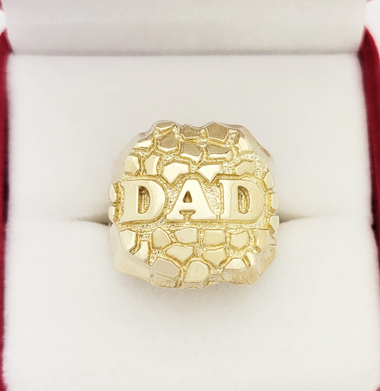 10K Yellow Gold Dad Ring Nugget Ring