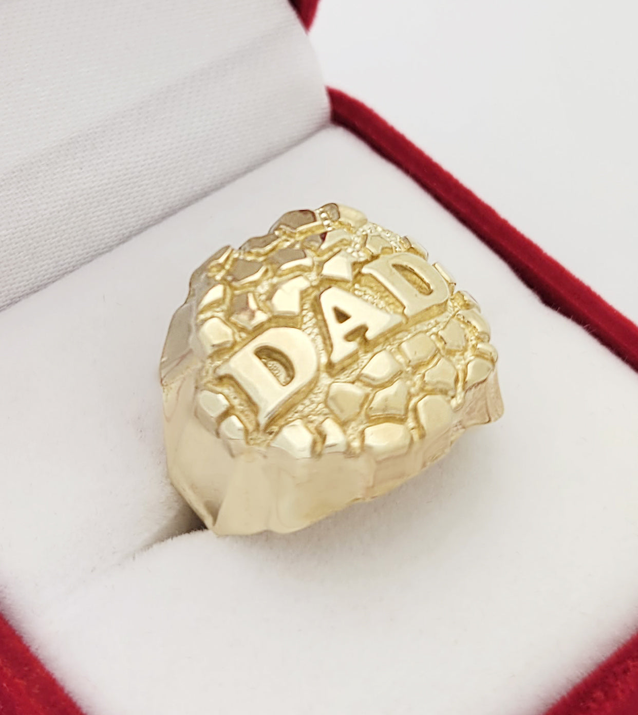 10K Yellow Gold Dad Ring Nugget Ring