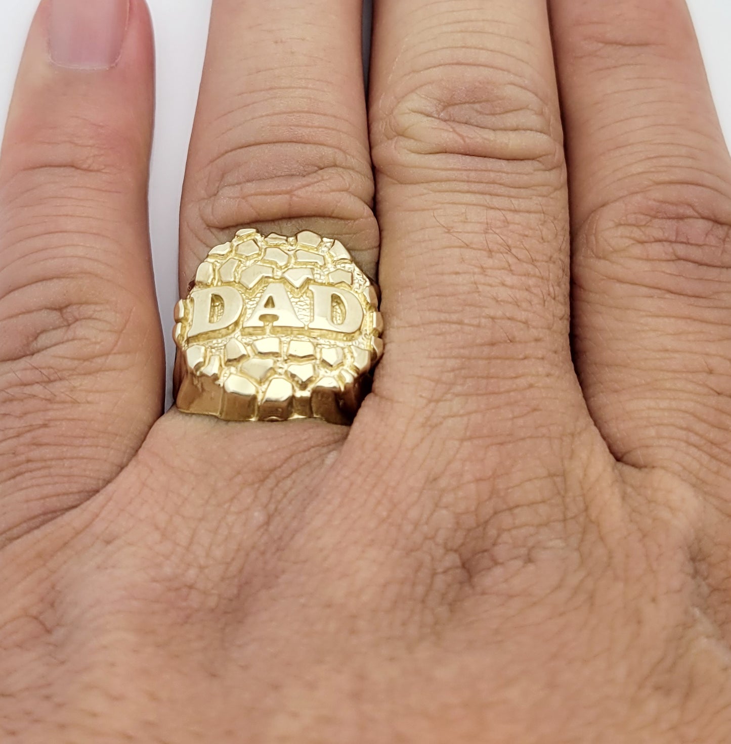 10K Yellow Gold Dad Ring Nugget Ring