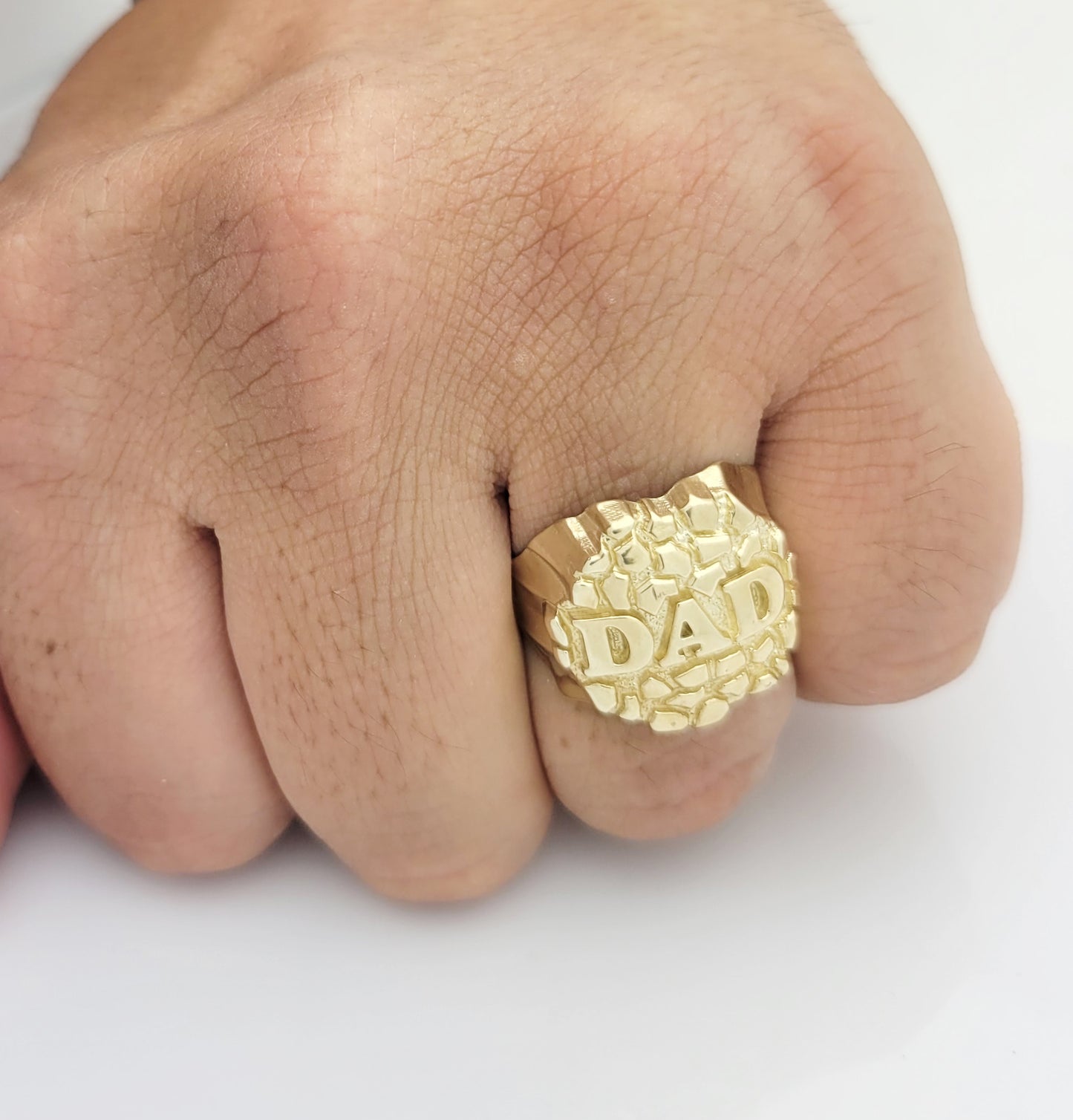 10K Yellow Gold Dad Ring Nugget Ring