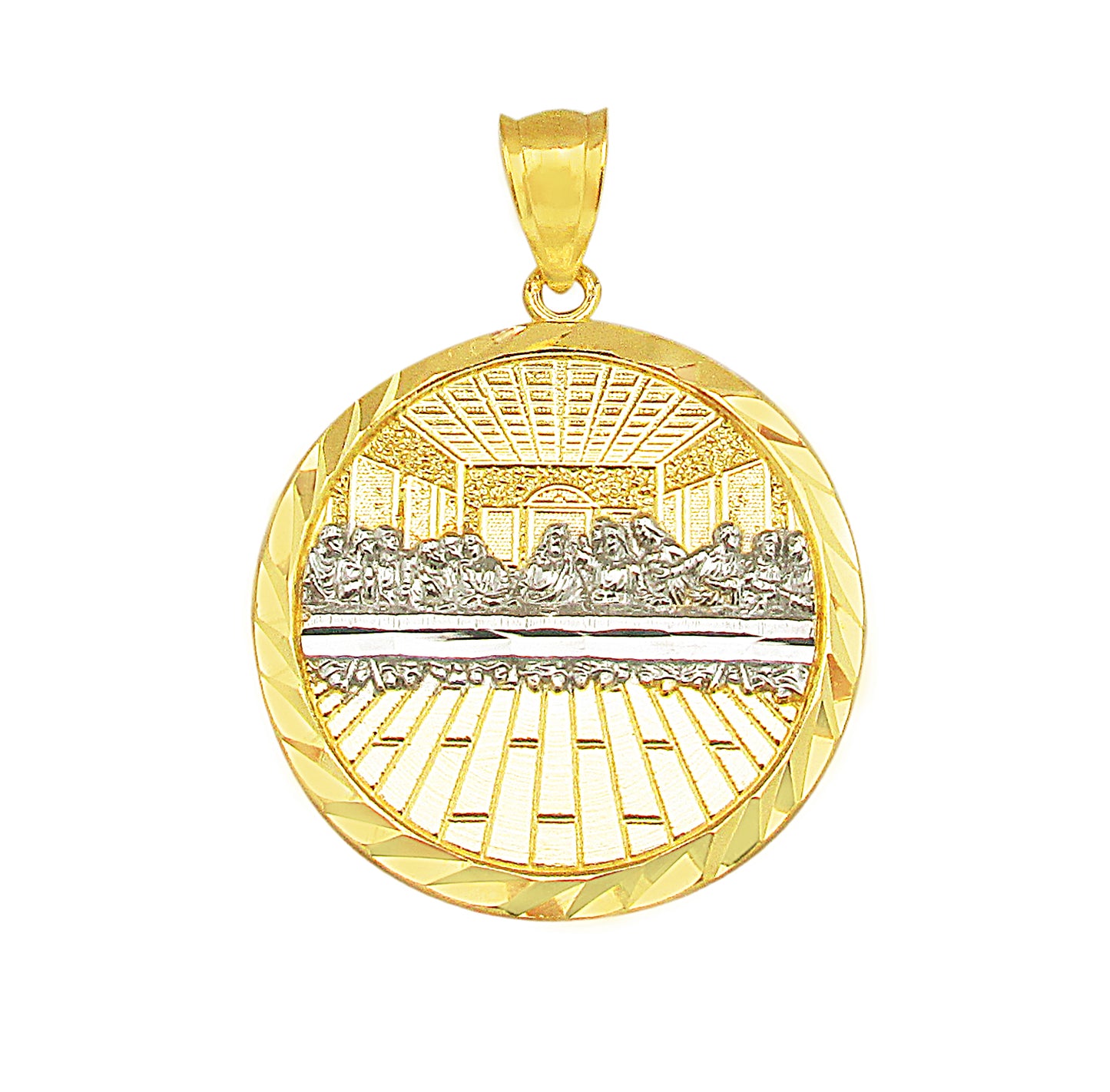 10K Gold Last Supper Pendant Charm Last Supper Medallion