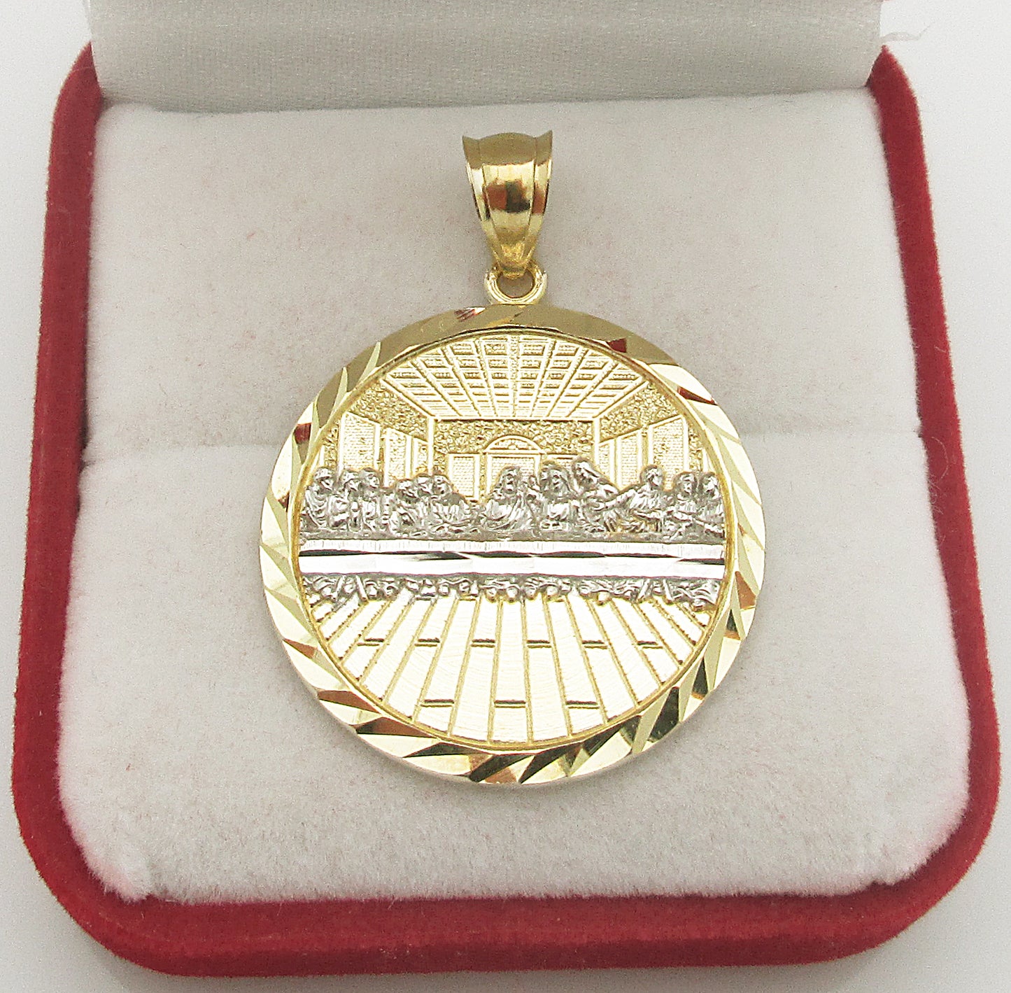 10K Gold Last Supper Pendant Charm Last Supper Medallion