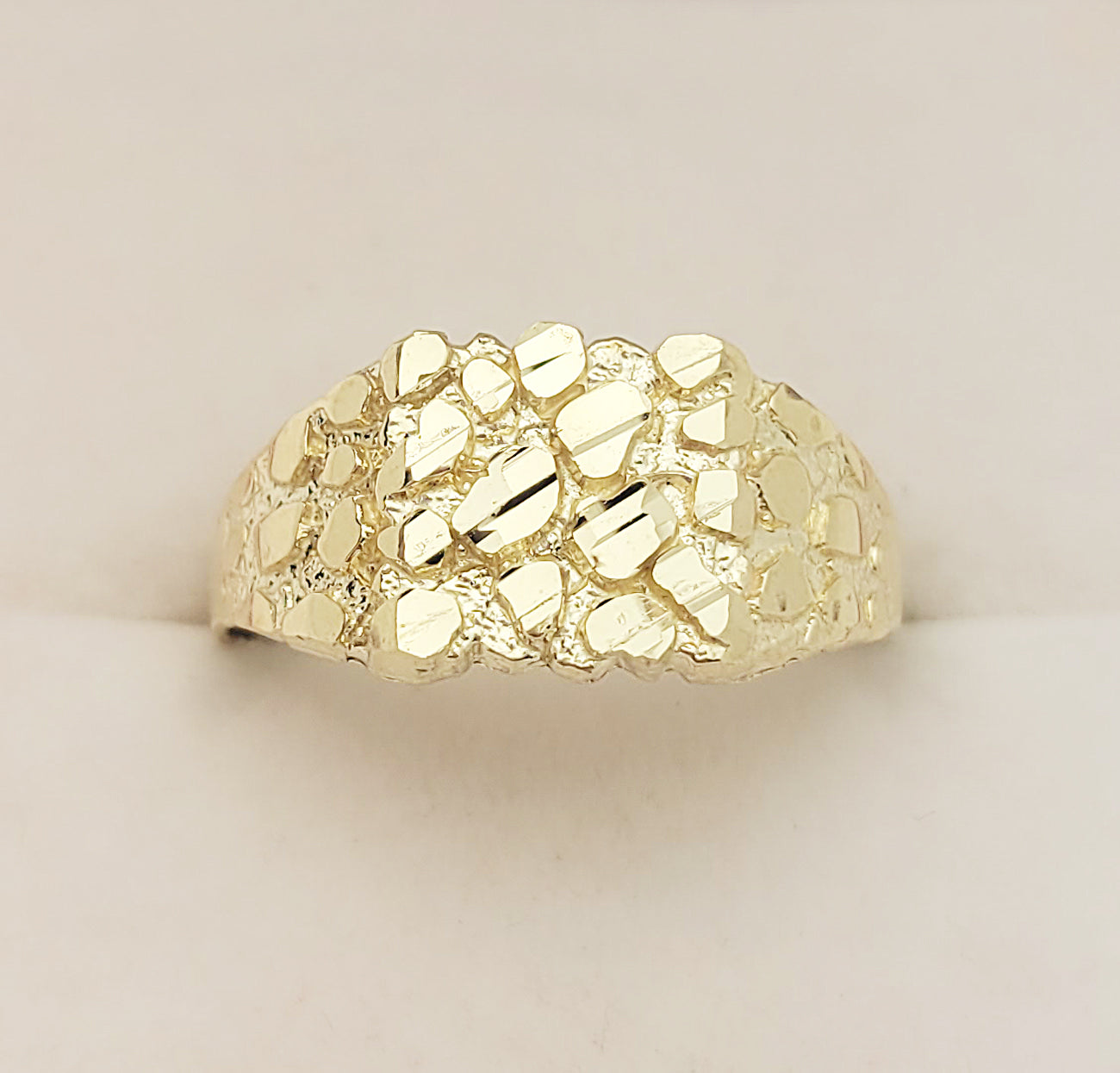 10K Gold Solid Nugget Ring Thin Gold Ring 2.1 g