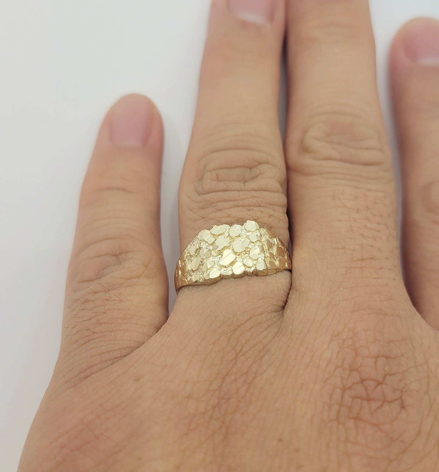 10K Gold Solid Nugget Ring Thin Gold Ring 2.1 g