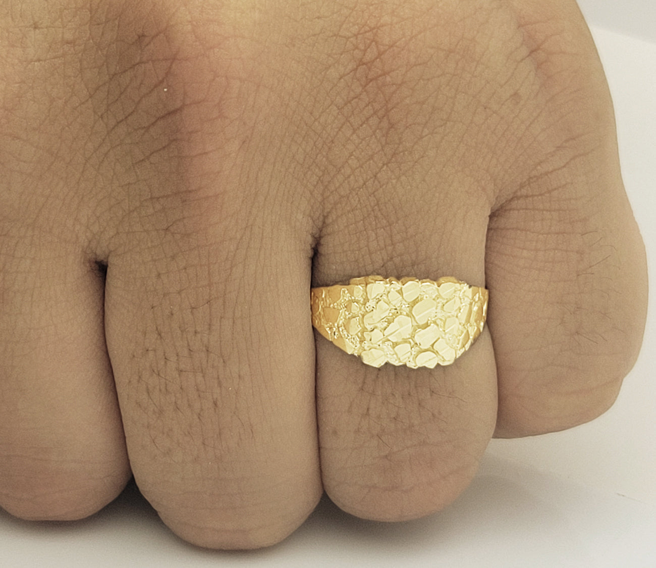 10K Gold Solid Nugget Ring Thin Gold Ring 2.1 g