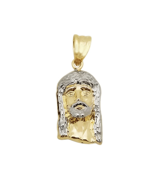 10k Yellow Gold Jesus Face Pendant Jesus Head Charm 1.5 inch