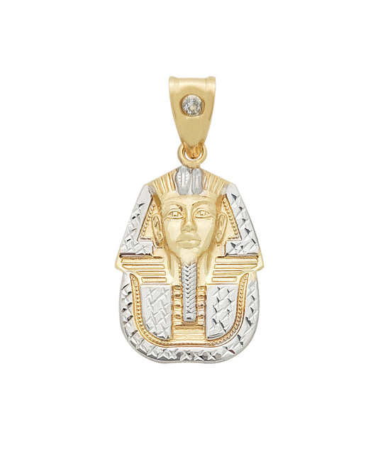 10k Yellow Gold Egyptian Pharaoh Pendant Gold Pharaoh Head Charm