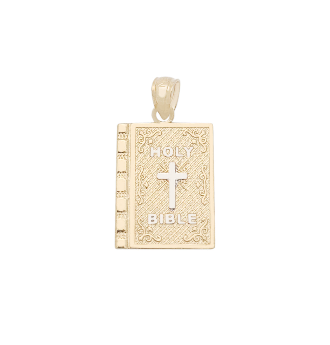 10K Yellow Gold Holy Bible Pendant Bible Charm