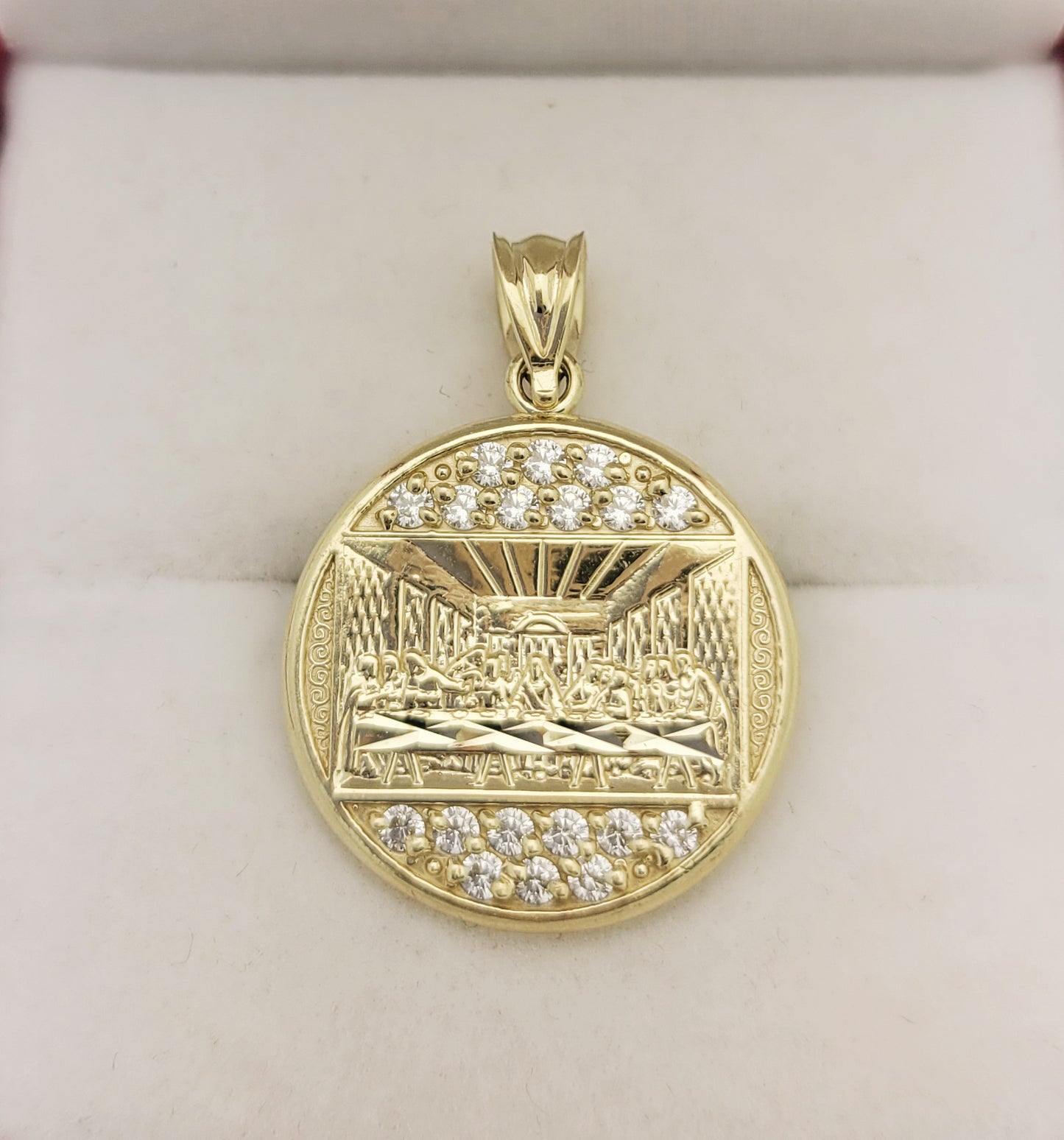 10K Yellow Gold Last Supper Pendant Last Supper Medallion