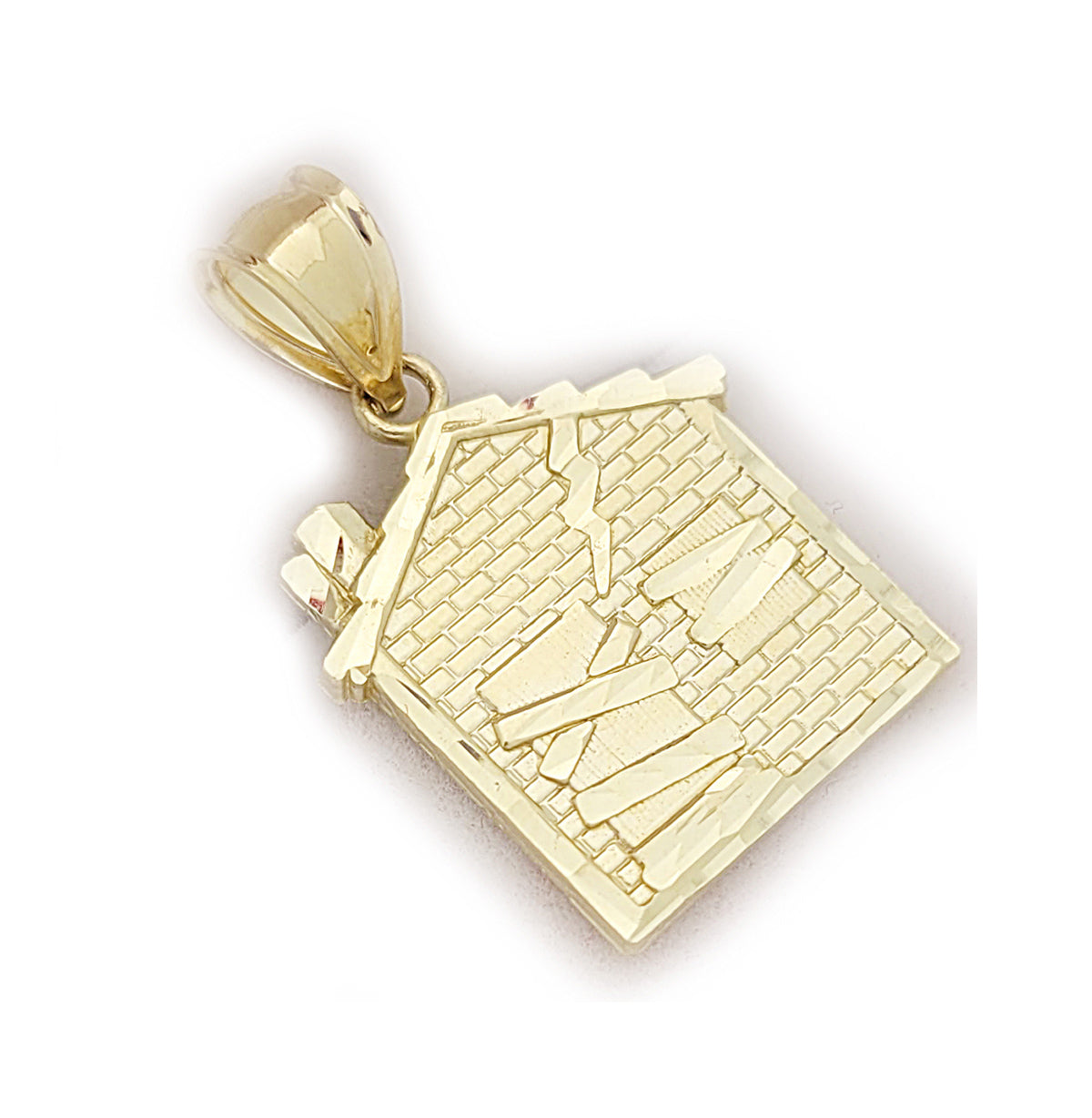 10K Yellow Gold Trap House Pendant Gold Pendant Hip Hop 1.3 in x 0.8 in