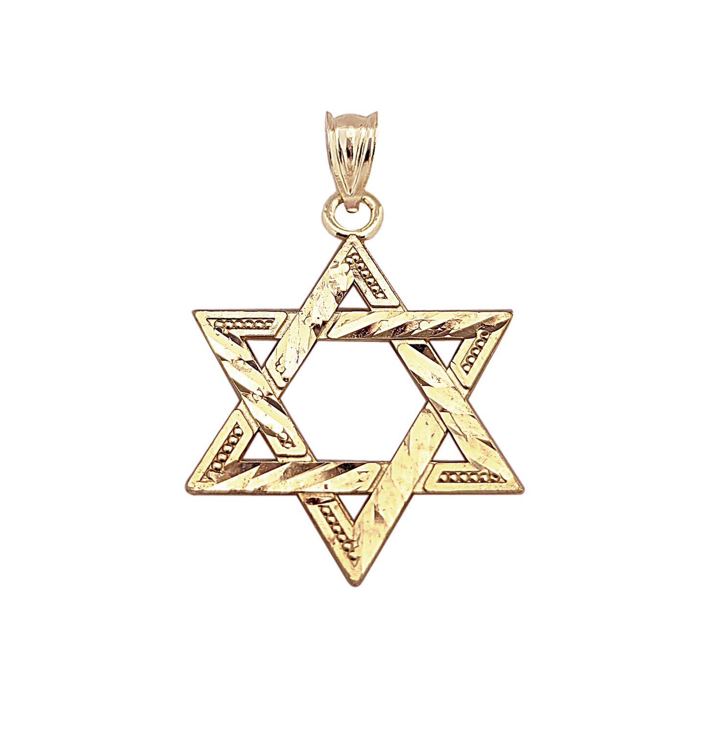 10K Yellow Gold Six Point Star Of David Jewish Pendant