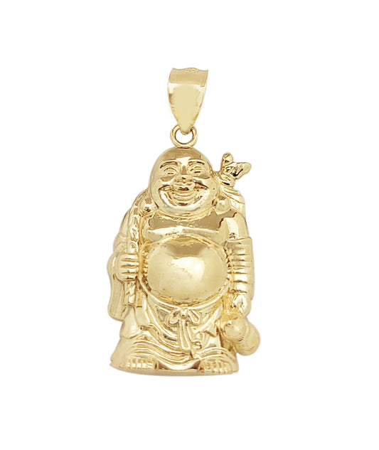 10K Yellow Gold Buddha Pendant Laughing Buddha Charm