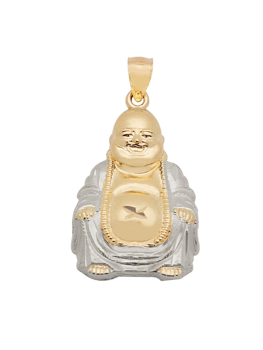 10K Yellow Gold Buddha Pendant Laughing Buddha Charm