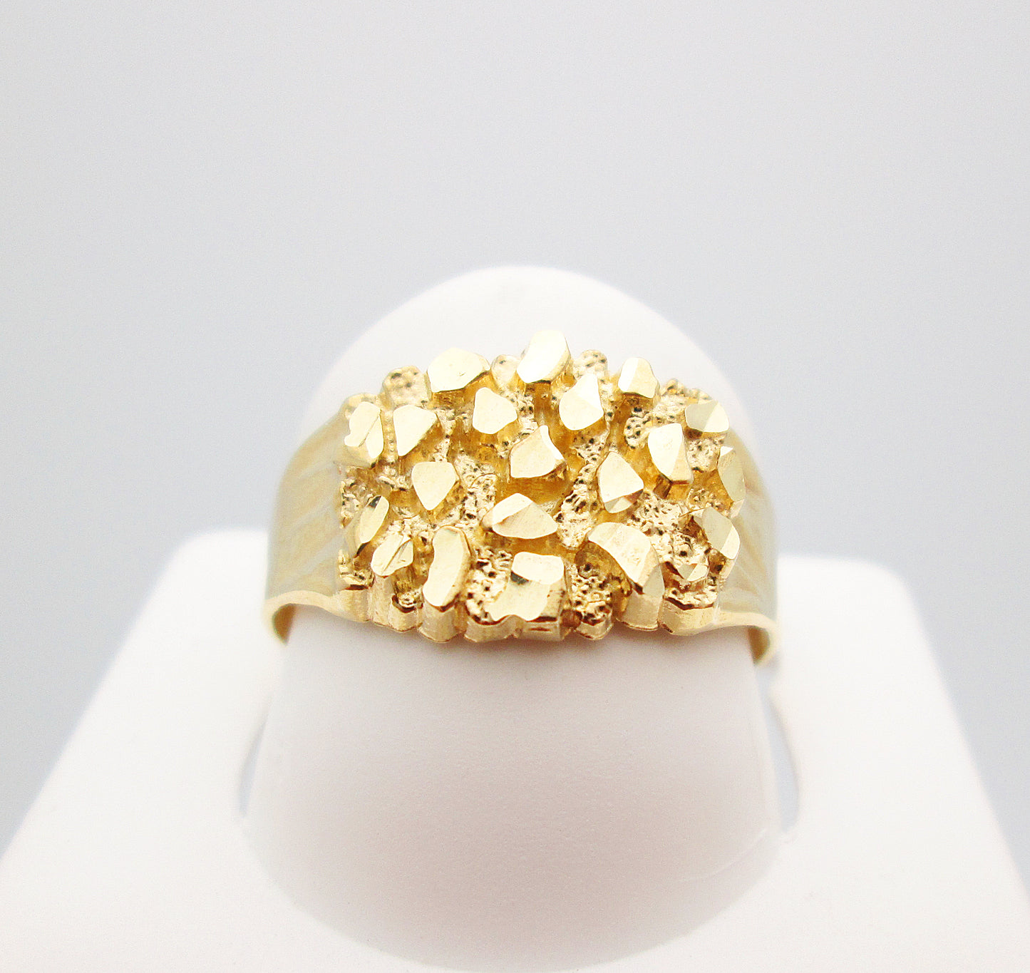 10k Gold Solid Nugget Ring Men's Gold Ring