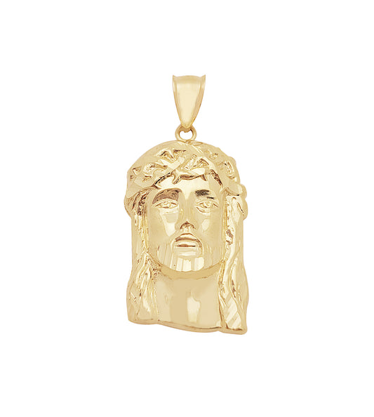 10k Yellow Gold Jesus Face Charm Pendant Jesus Head Pendant