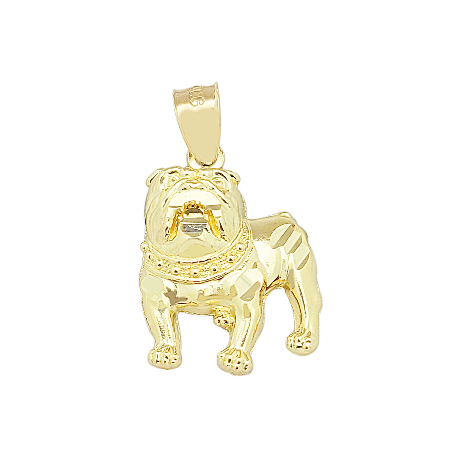 10k Yellow Gold Bulldog Pendant Charm Solid Gold Dog Charm