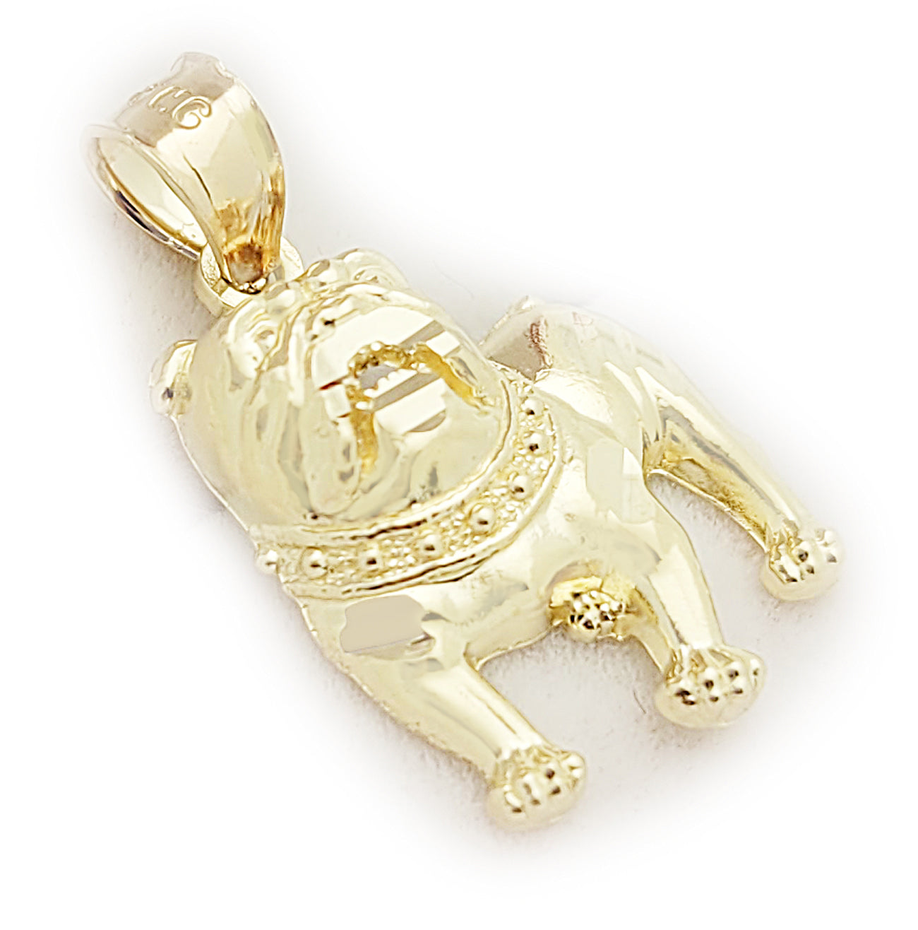 10k Yellow Gold Bulldog Pendant Charm Solid Gold Dog Charm