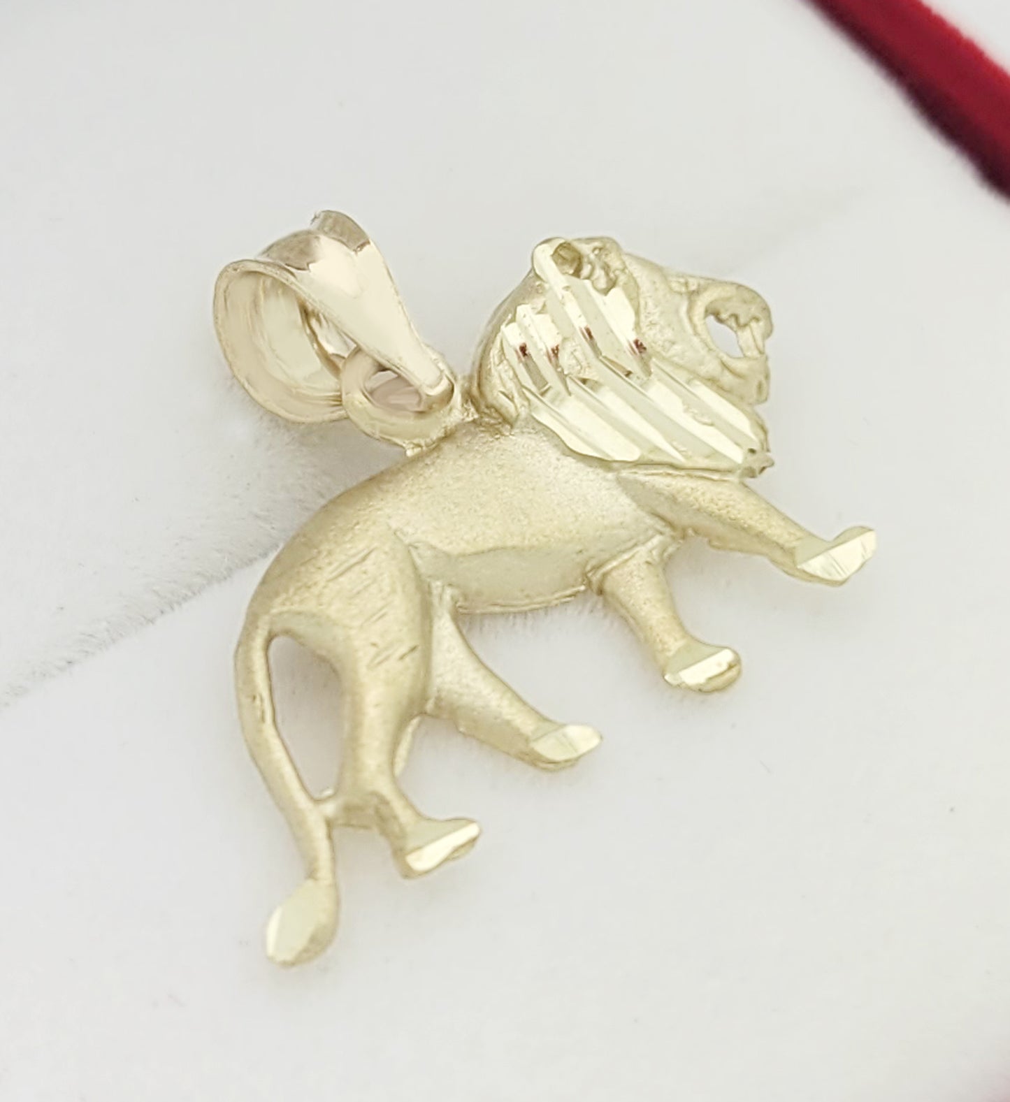 10K Yellow Gold Lion Charm Lion Pendant Zodiac Sign Leo Pendant