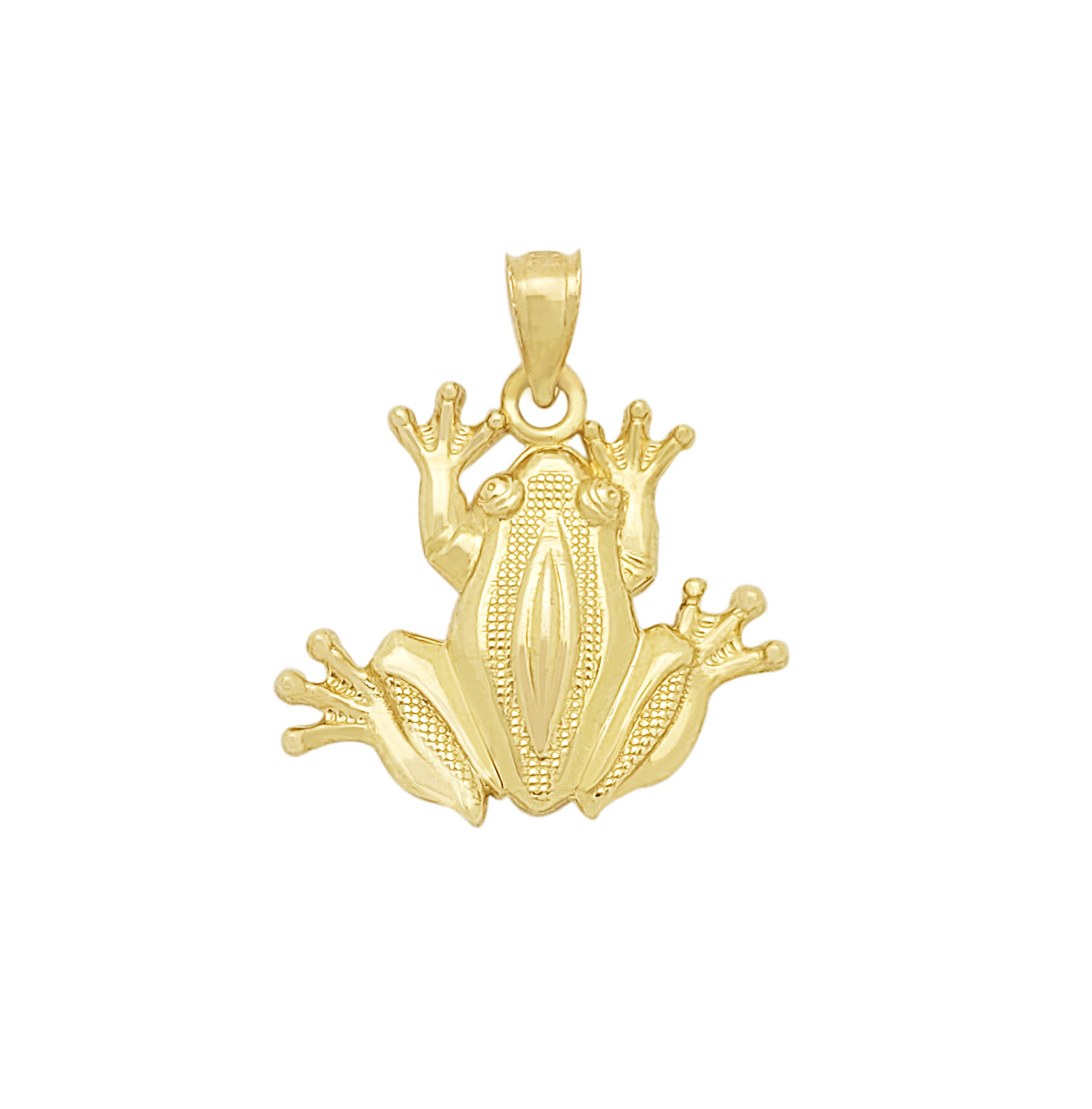 10K Yellow Gold Frog Charm Pendant