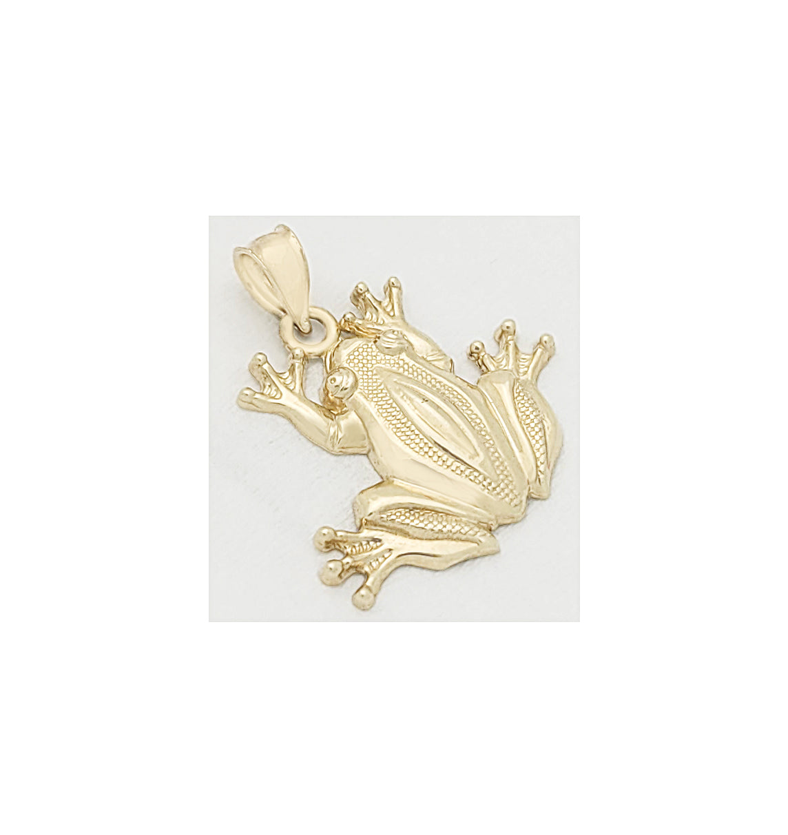 10K Yellow Gold Frog Charm Pendant