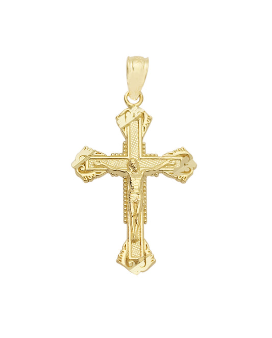 10K Yellow Gold Cross Pendant Gold Cross Charm Small