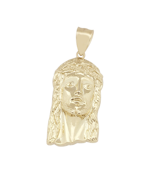 10k Yellow Gold Jesus Face Charm Pendant Jesus Head Pendant