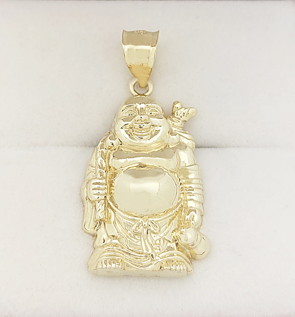 10K Yellow Gold Buddha Pendant Laughing Buddha Charm