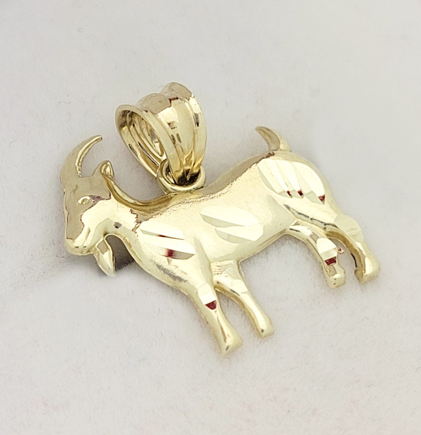 10K Yellow Gold Goat Pendant Animal Pendant 1 inch