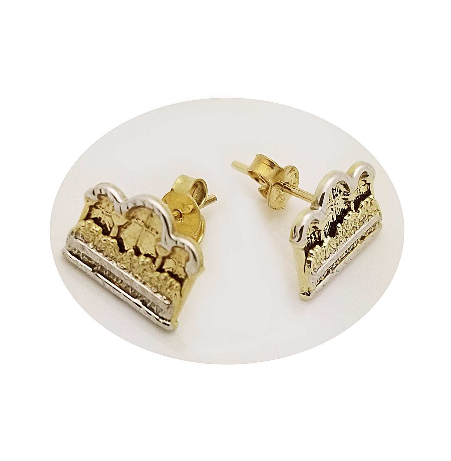 Gold Last Supper Earrings 10K Yellow Gold Earrings