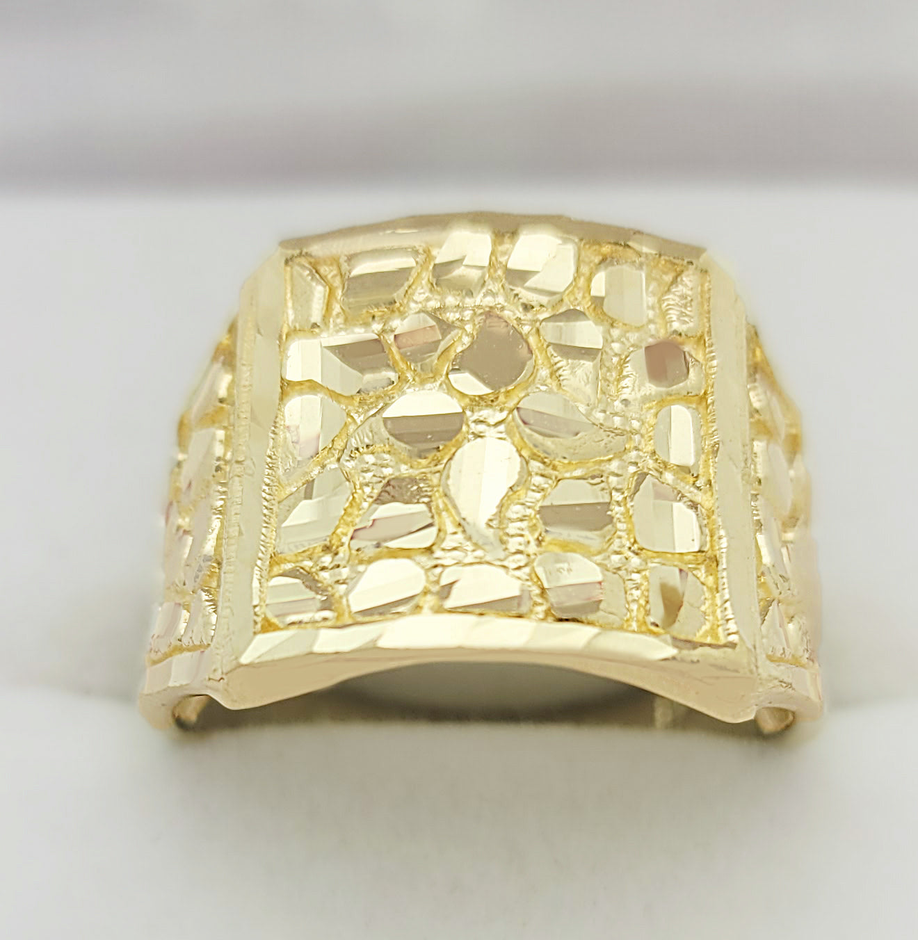 10k Gold Solid Nugget Ring Men's Gold Ring