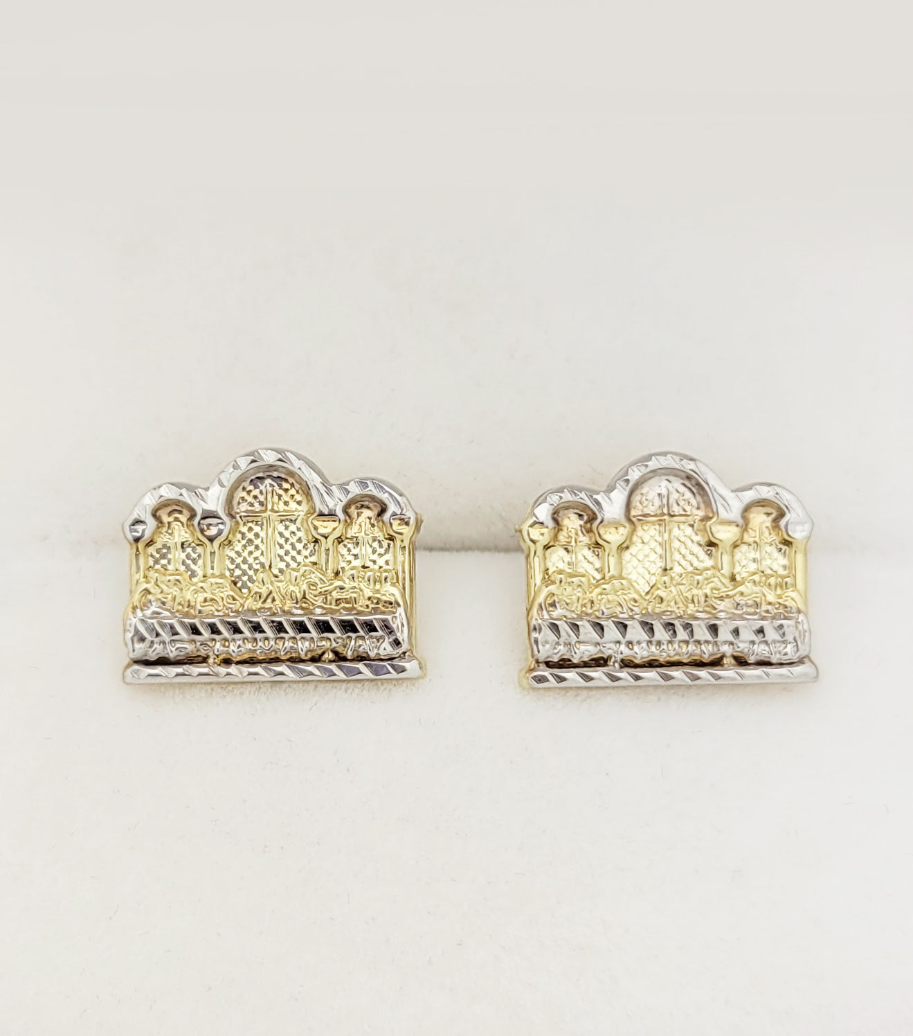 Gold Last Supper Earrings 10K Yellow Gold Earrings