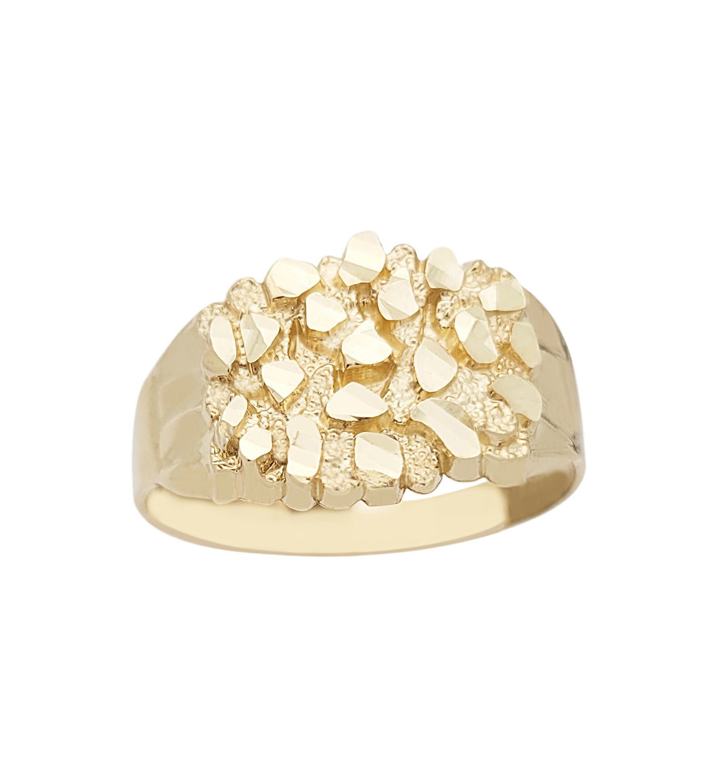 10k Gold Solid Nugget Ring Men's Gold Ring