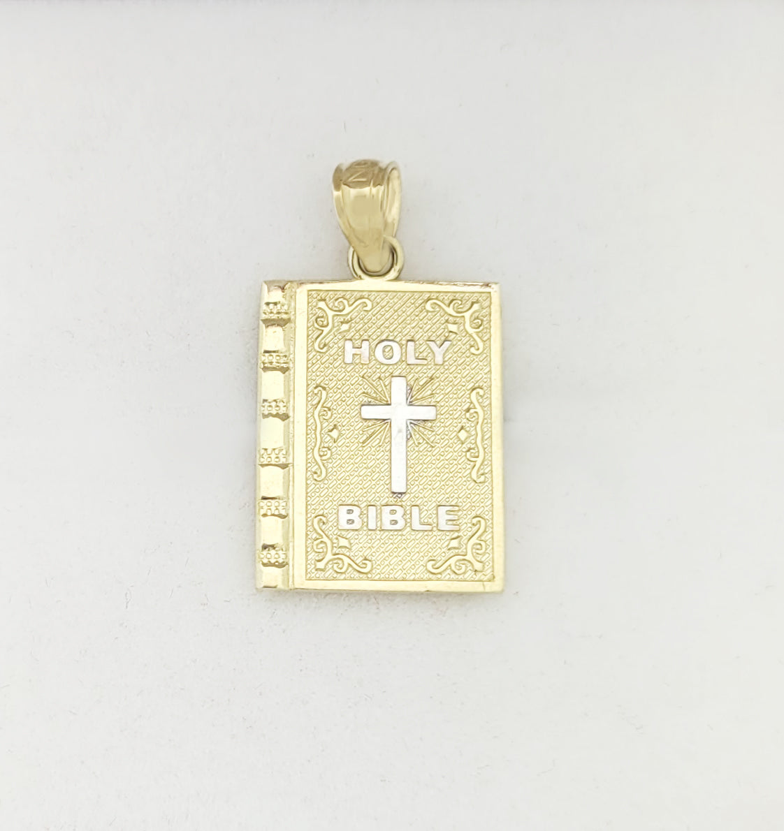 10K Yellow Gold Holy Bible Pendant Bible Charm