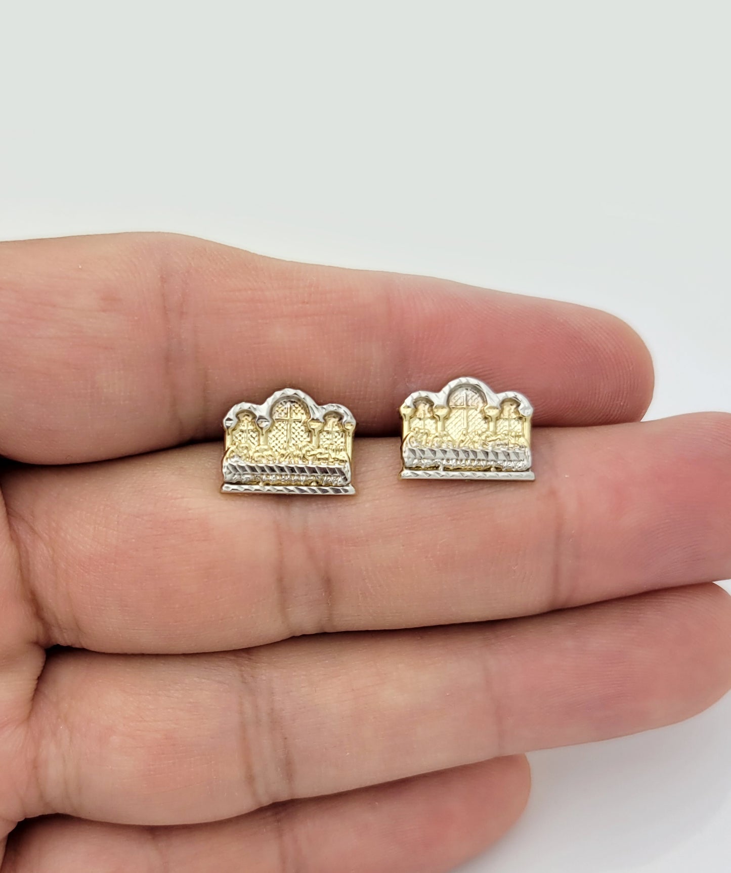 Gold Last Supper Earrings 10K Yellow Gold Earrings