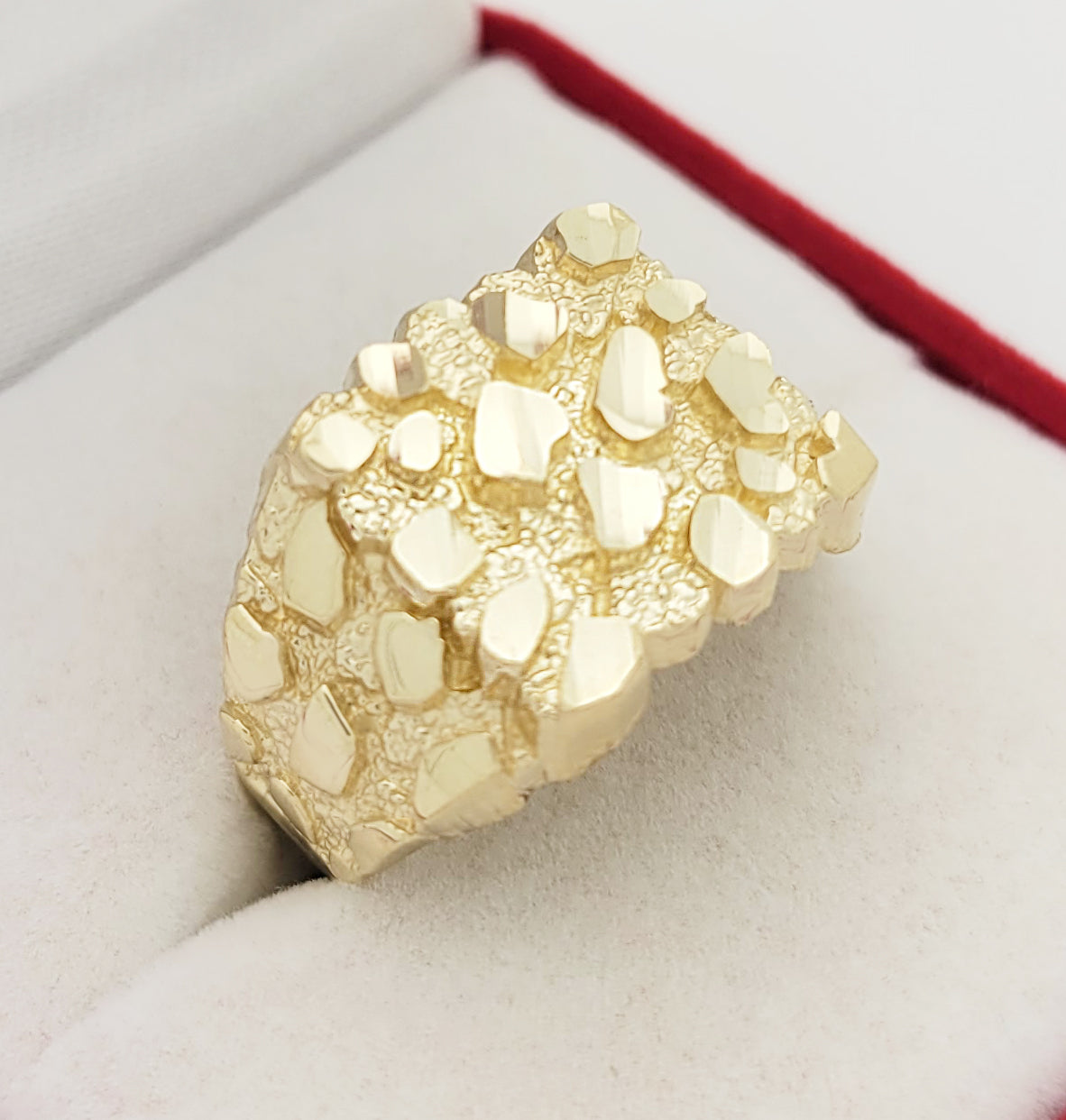 10K Solid Gold Nugget Ring For Men Nugget Gold Ring