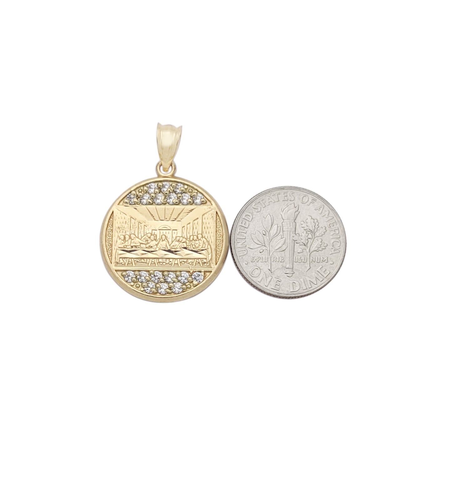 10K Yellow Gold Last Supper Pendant Last Supper Medallion