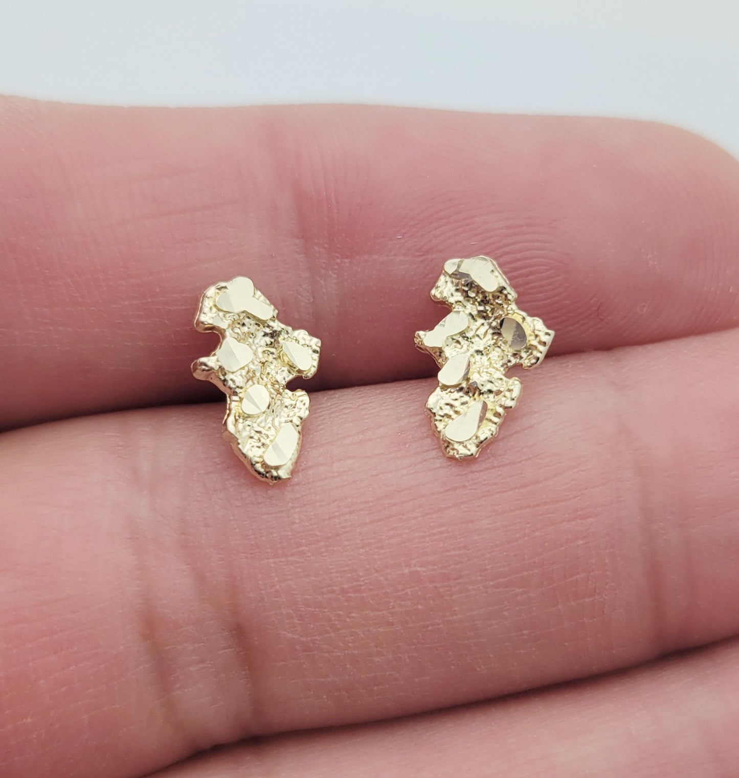 10k Yellow Gold Small Nugget Earrings Solid Gold