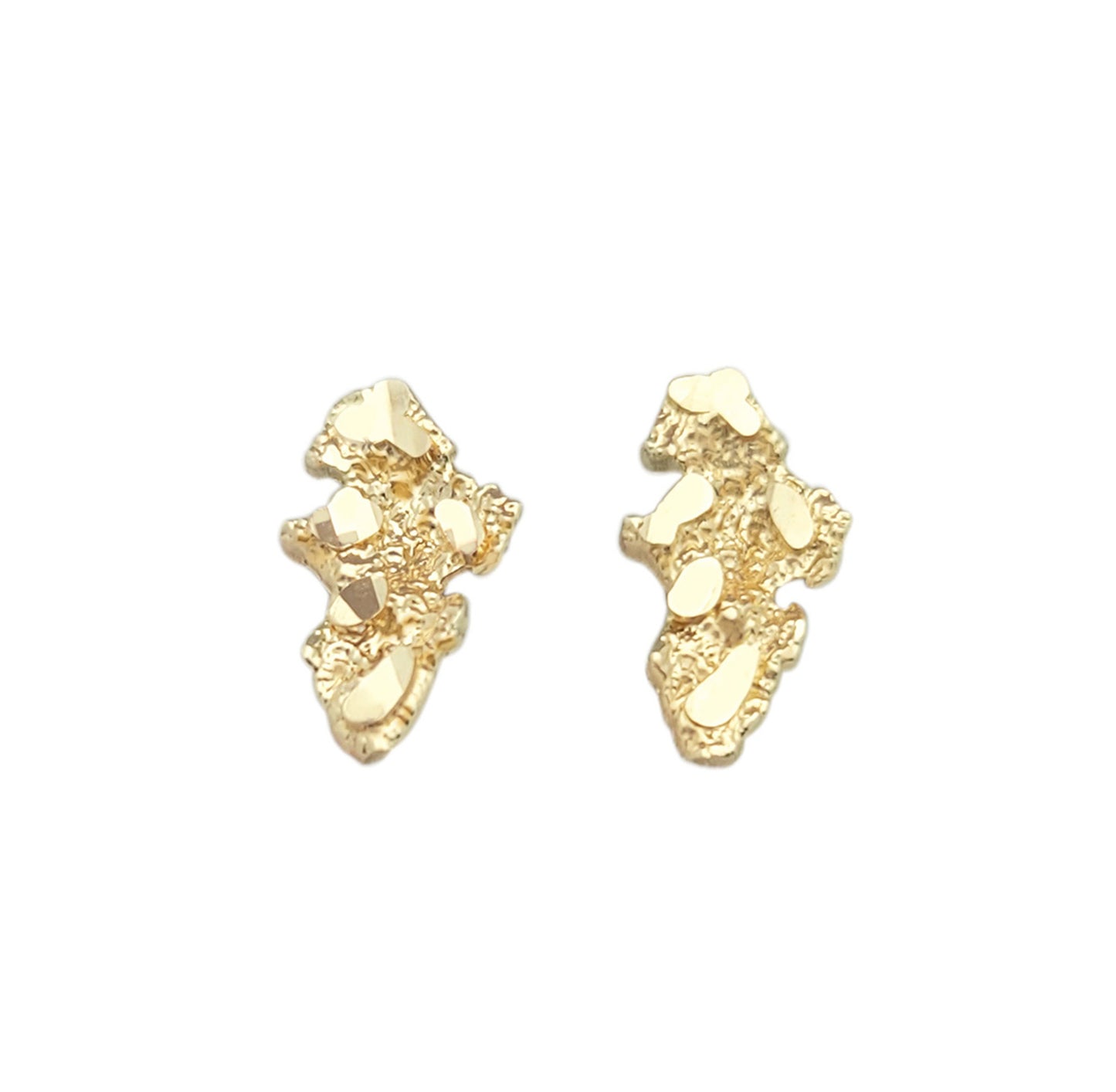 10k Yellow Gold Small Nugget Earrings Solid Gold