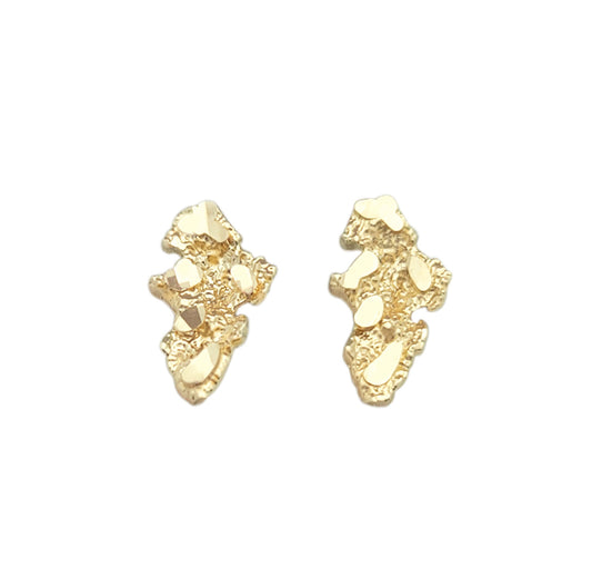 10k Yellow Gold Small Nugget Earrings Solid Gold