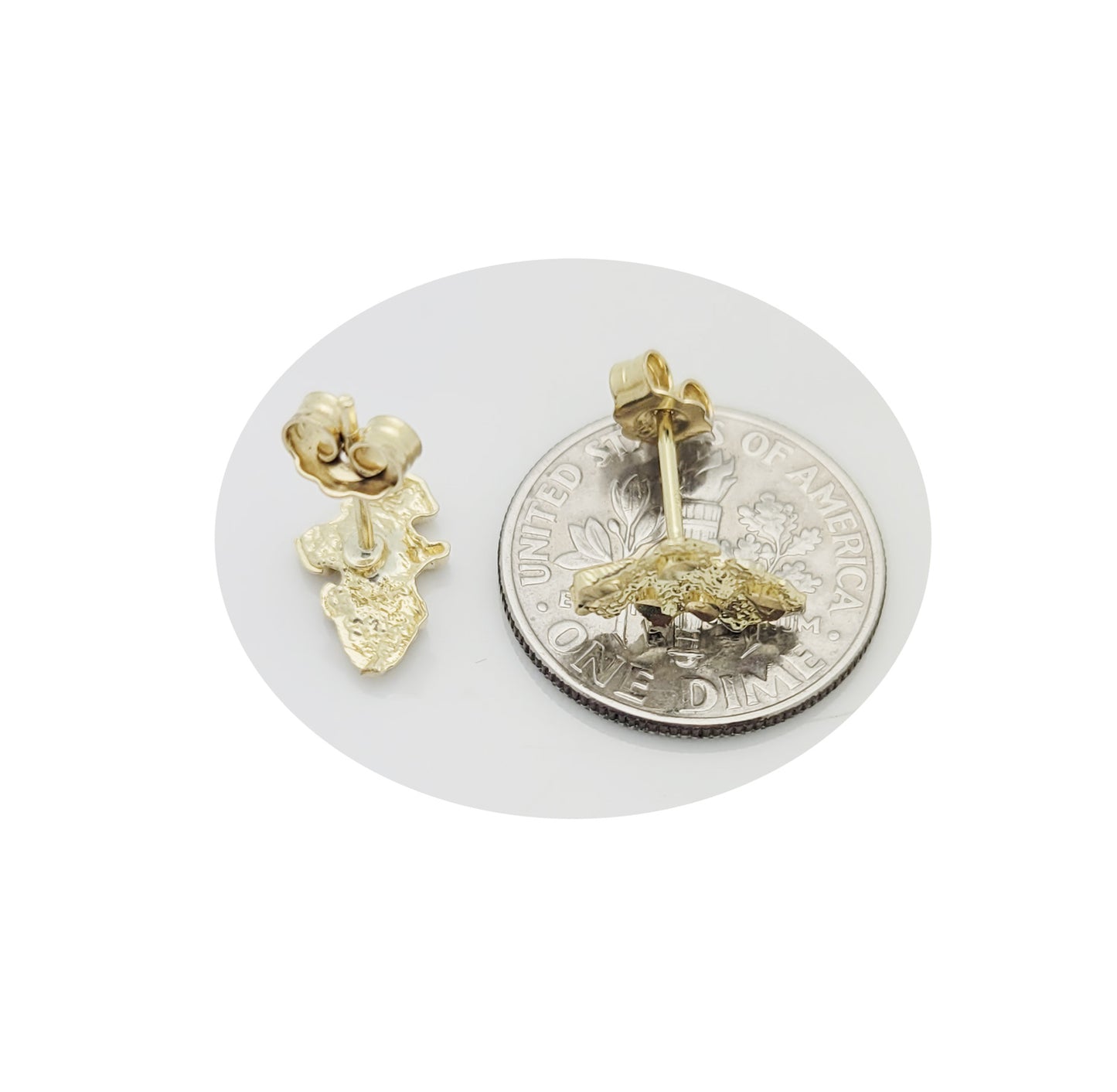 10k Yellow Gold Small Nugget Earrings Solid Gold