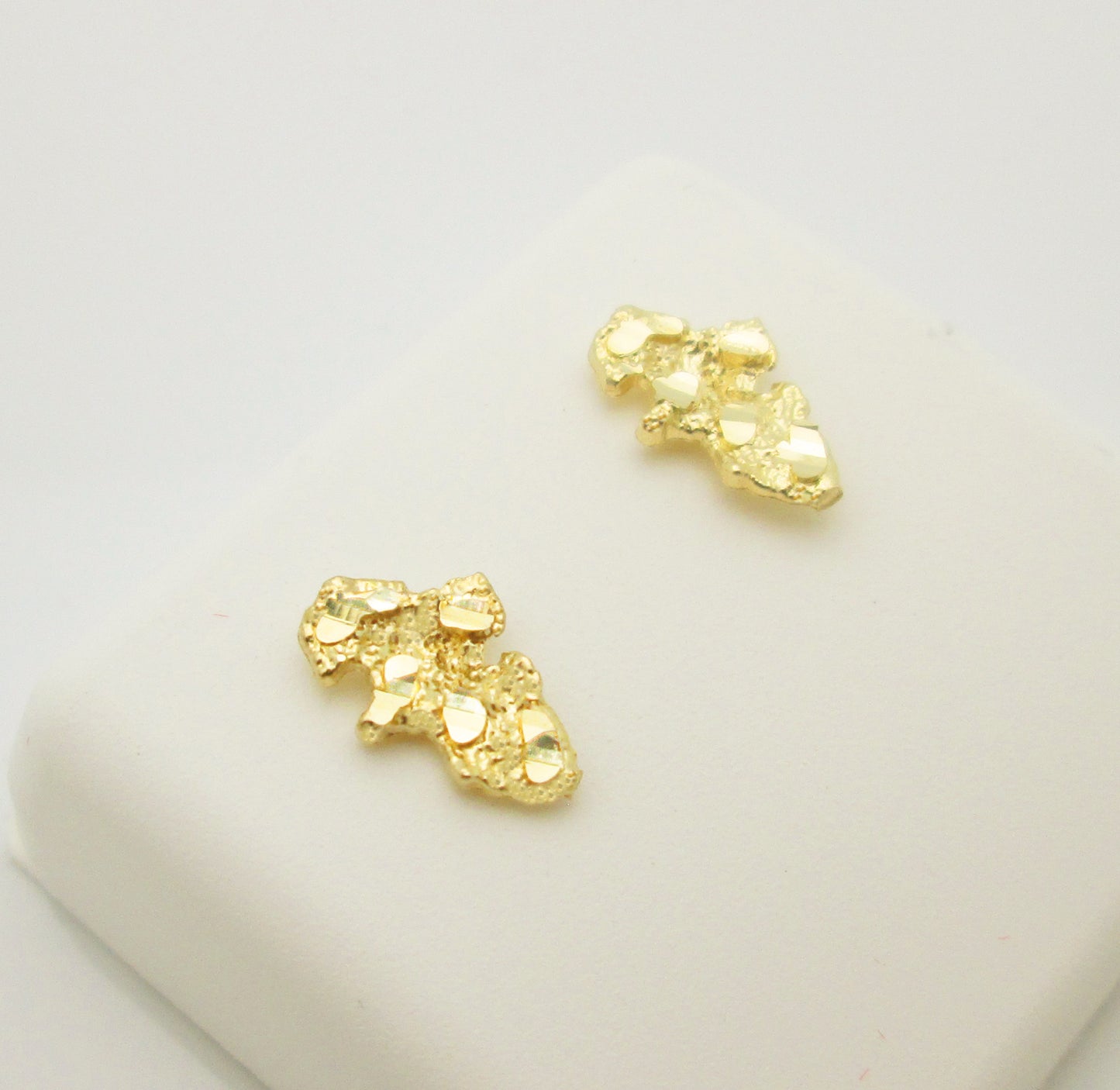 10k Yellow Gold Small Nugget Earrings Solid Gold