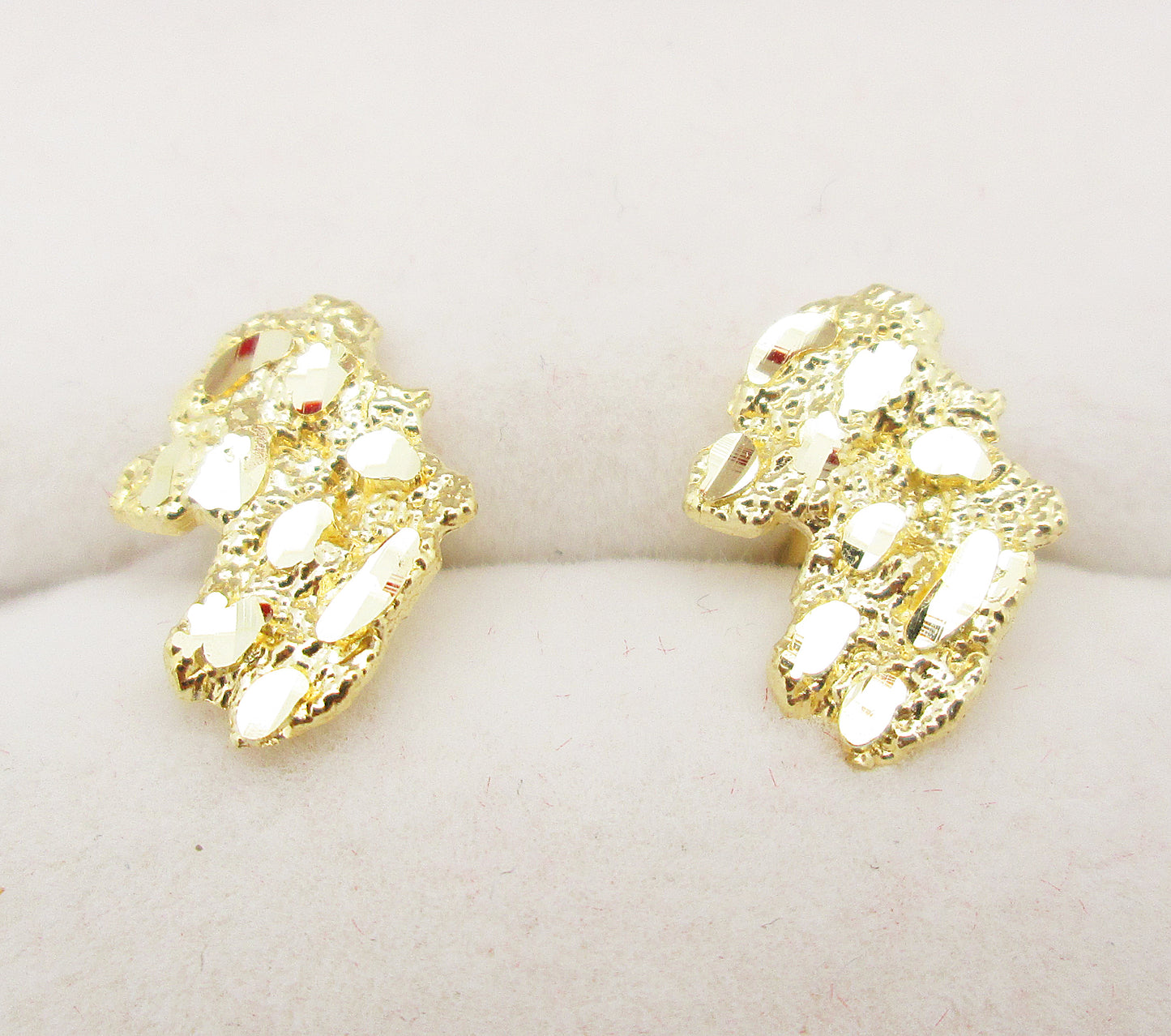 Mens 10k Yellow Gold Nugget Earrings